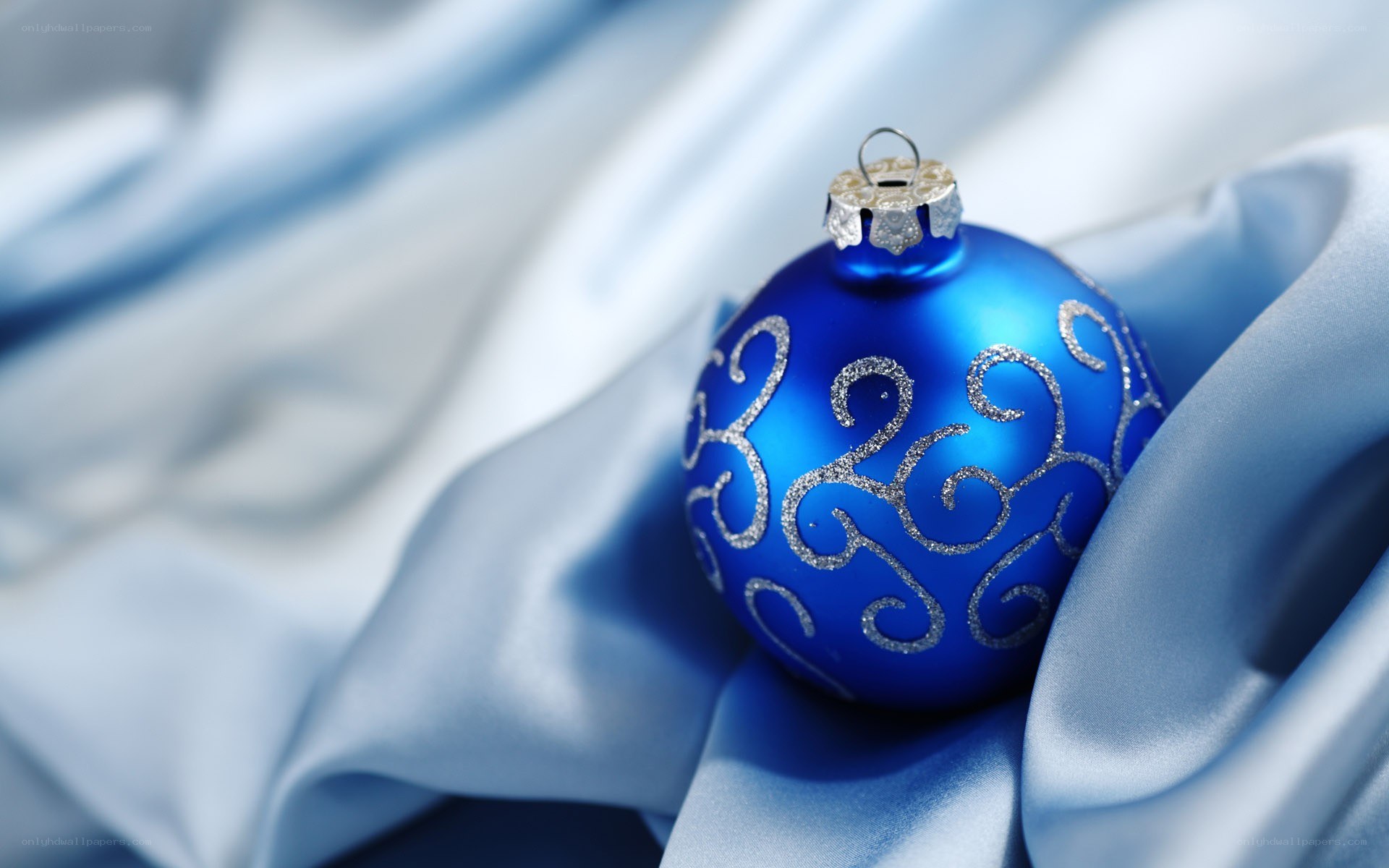 Blue ornament on fabric