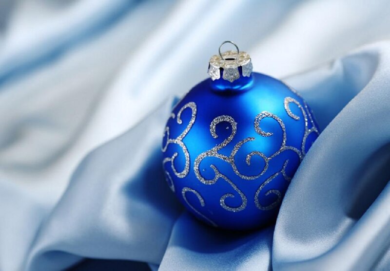 Blue Ornament on Fabric — Calm