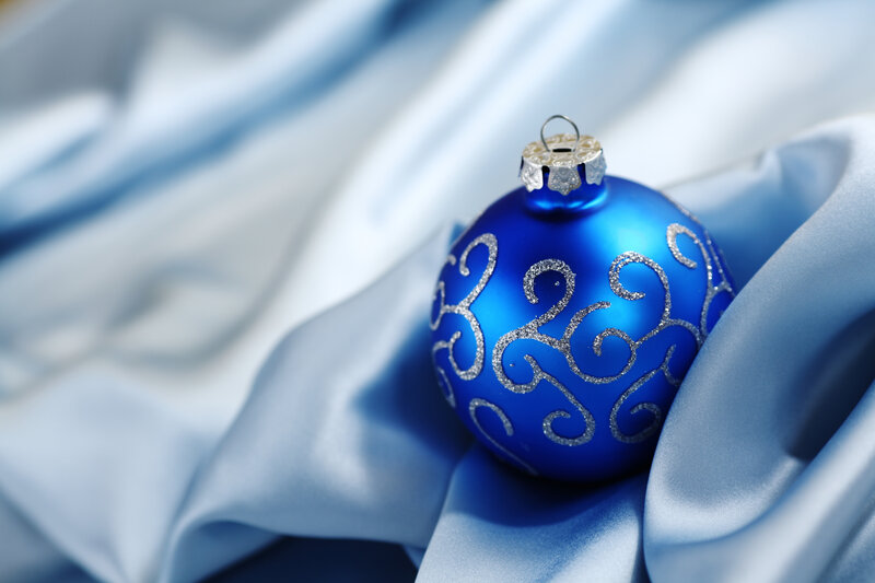 Blue Ornament on Fabric — Serene, Photograph
