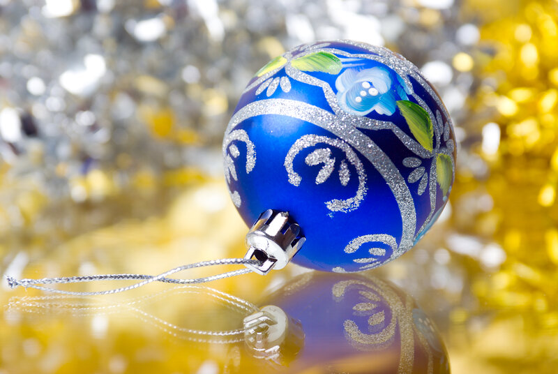Blue Ornament on Gold