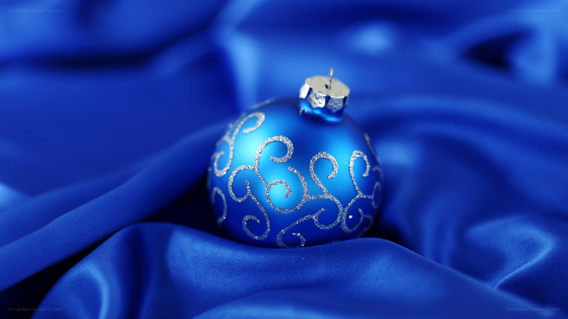 blue ornament on satin