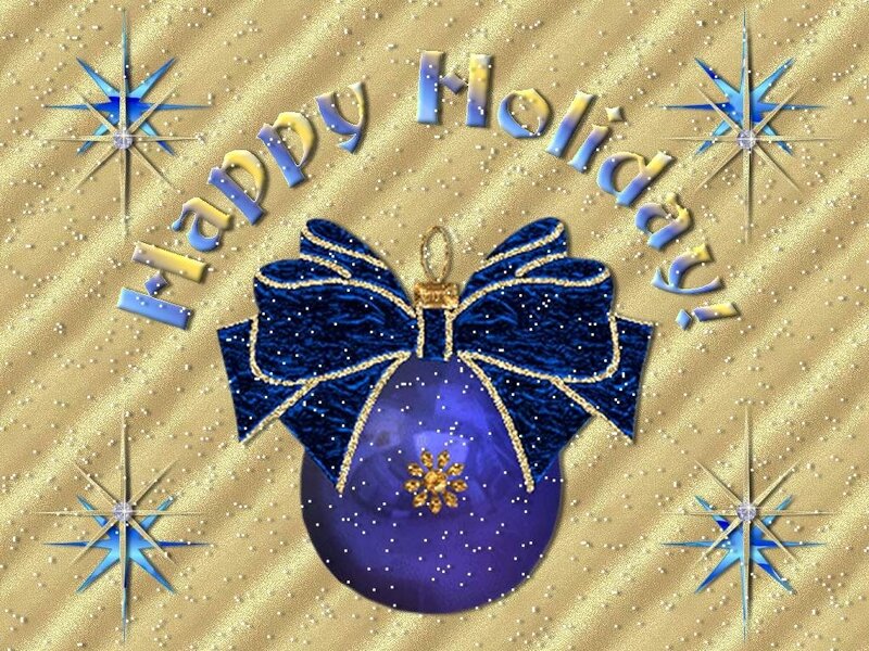 Blue Ornament with Bow