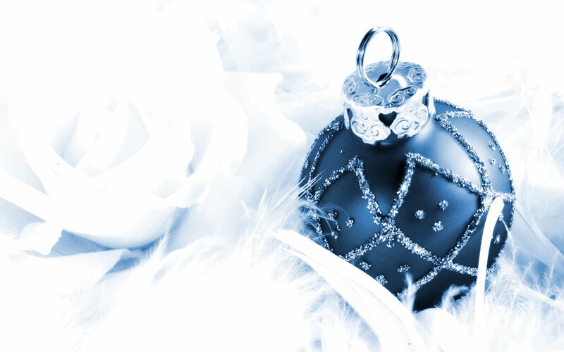 Blue Ornament with Feathers