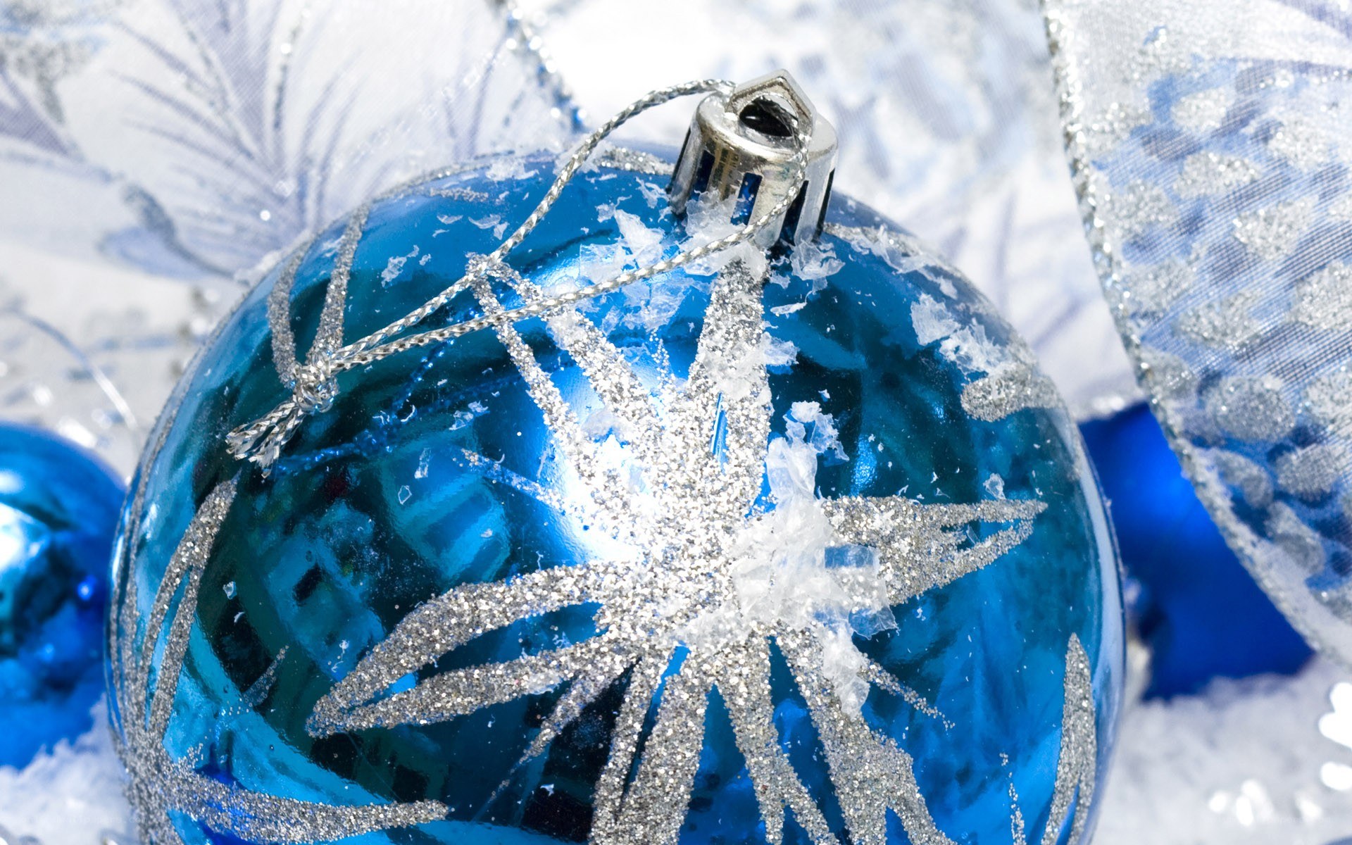 blue ornament with silver star