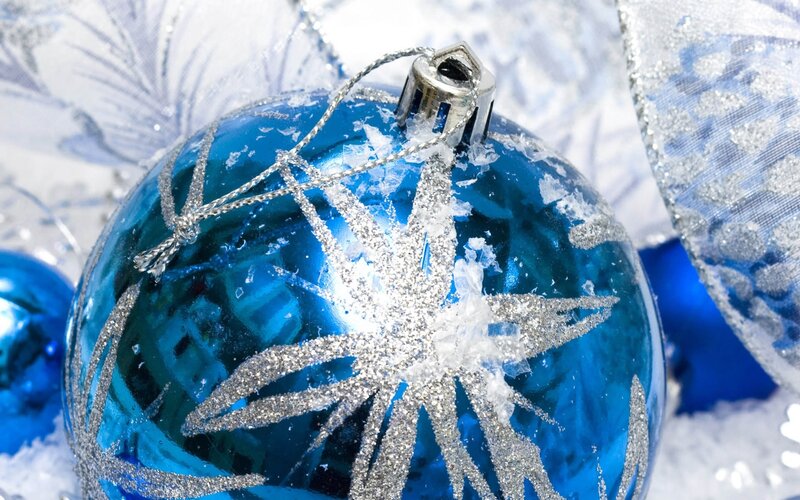Blue Ornament with Snowflake — Festive