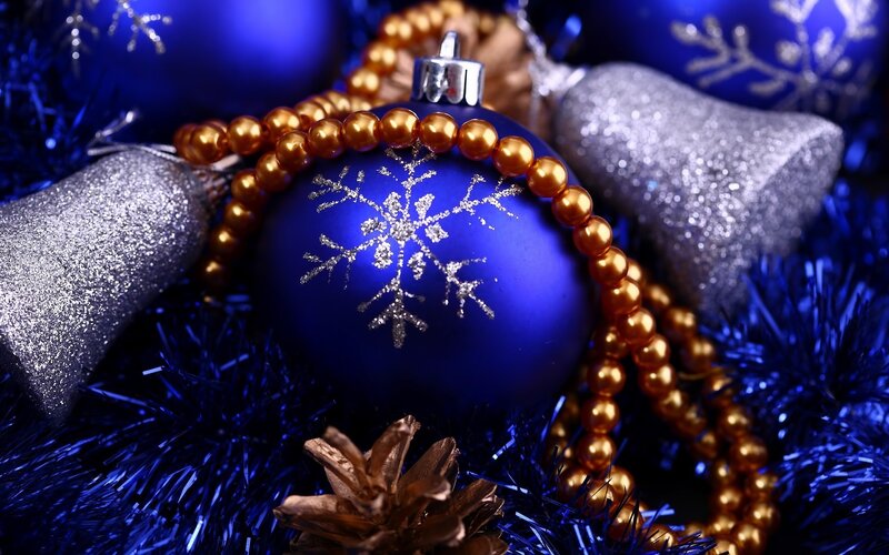 Blue Ornament with Snowflake — Festive, Winter, Photograph