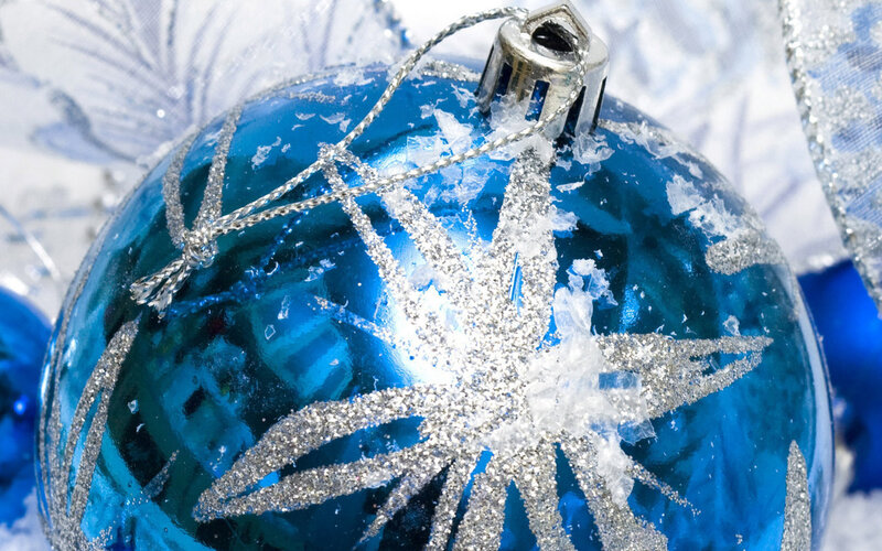 Blue Ornament with Snowflake — Festive, Winter