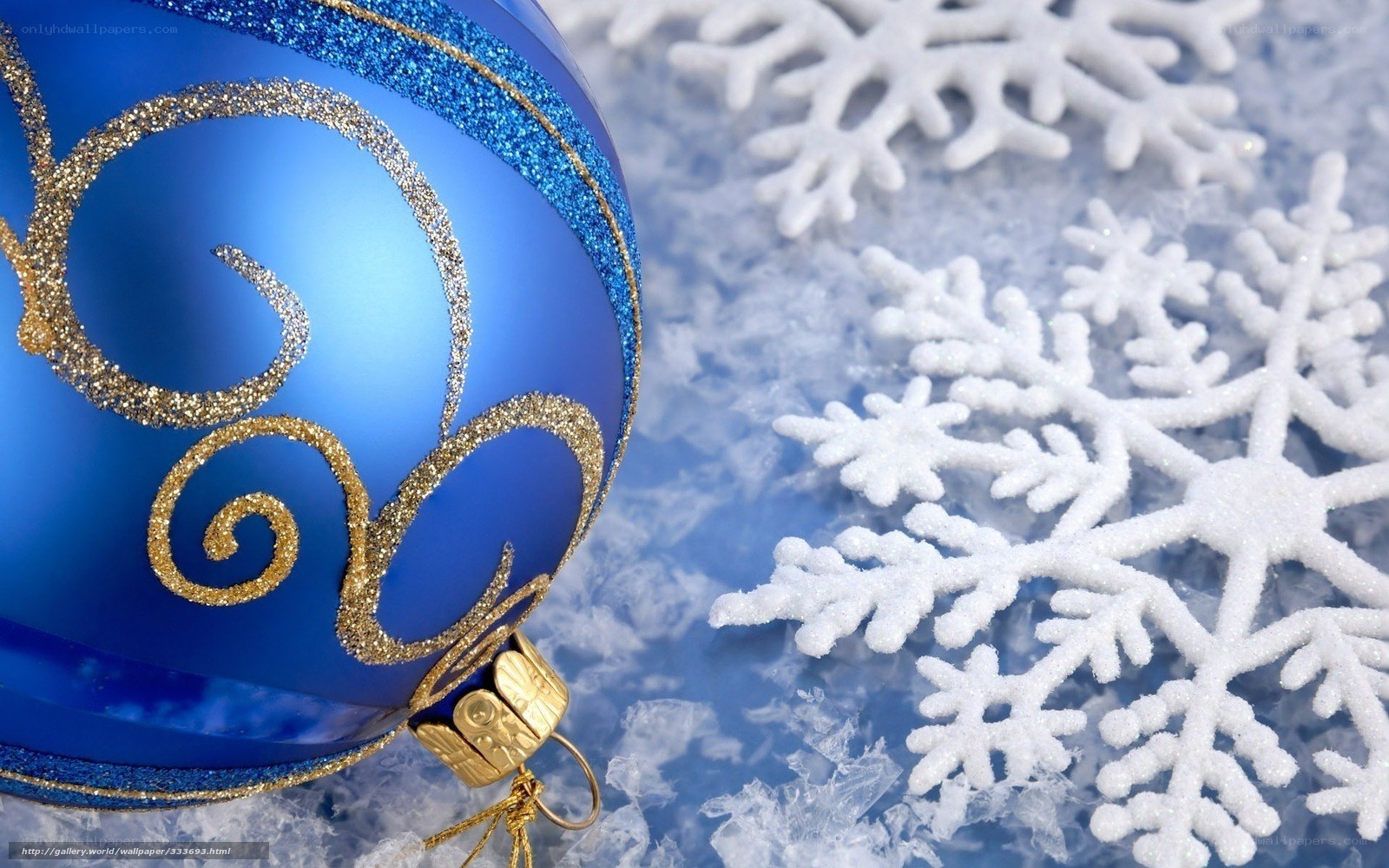 blue ornament with snowflakes