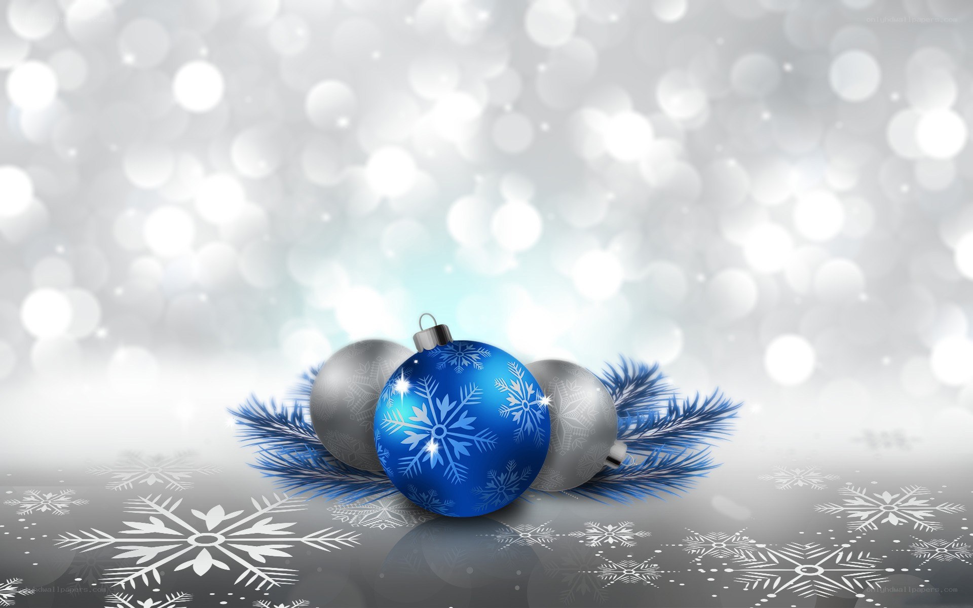 Blue ornament with snowflakes