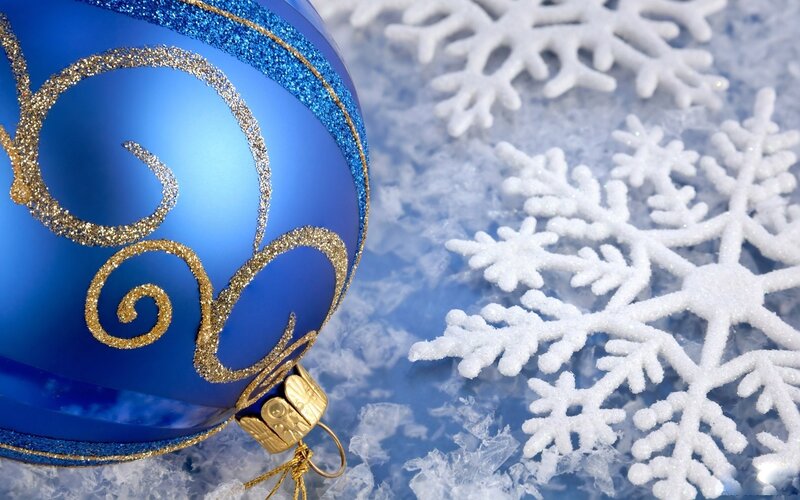 Blue Ornament with Snowflakes — Festive