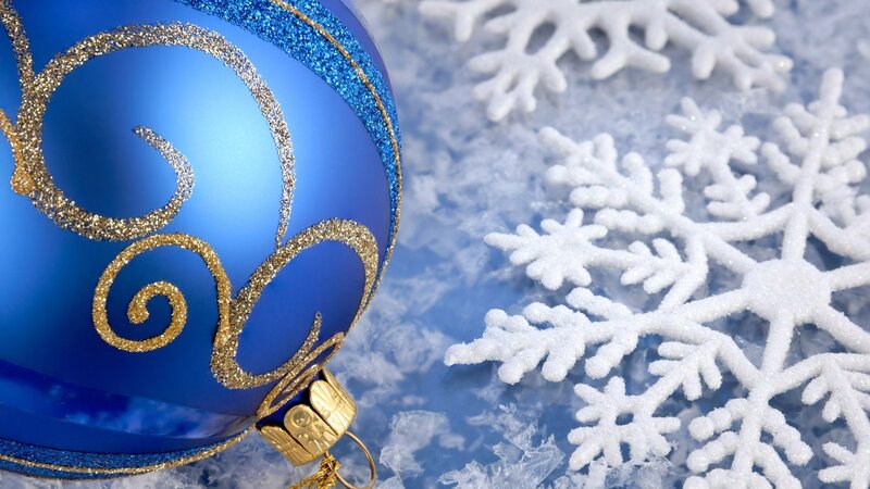 Blue Ornament with Snowflakes — Festive, Winter, Photograph