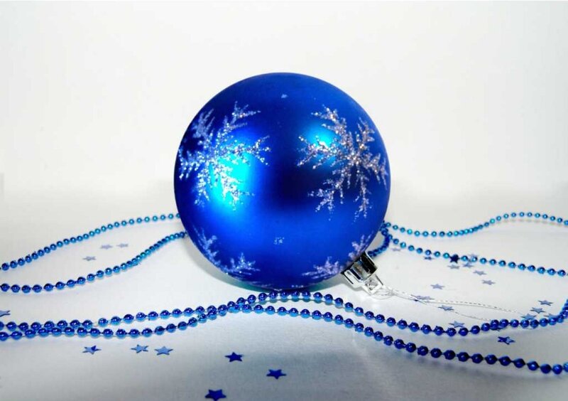 Blue Ornament with Snowflakes — Festive, Winter