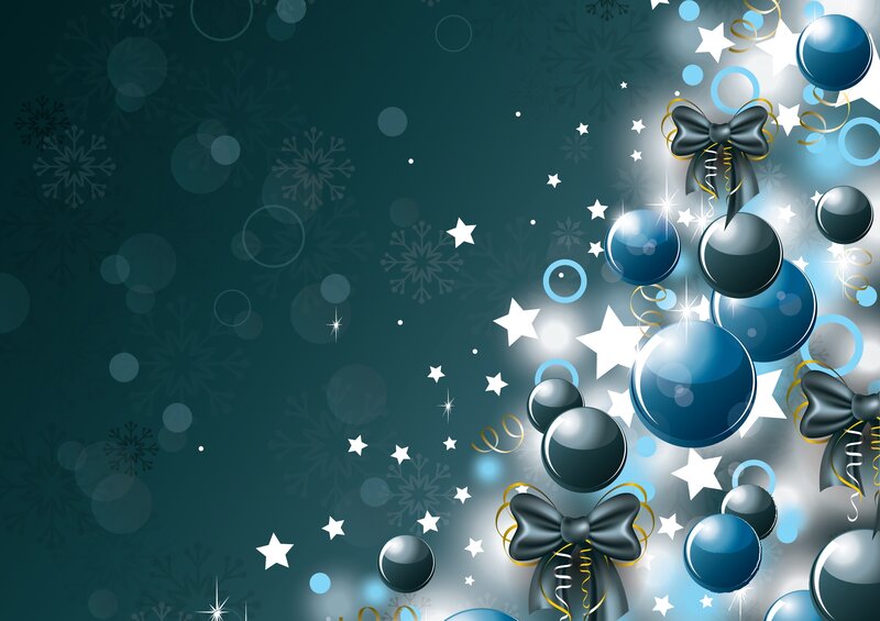 Blue Ornaments and Bows