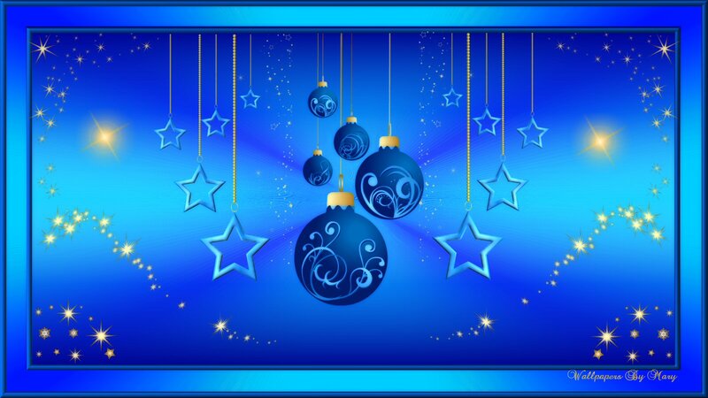 Blue Ornaments and Stars