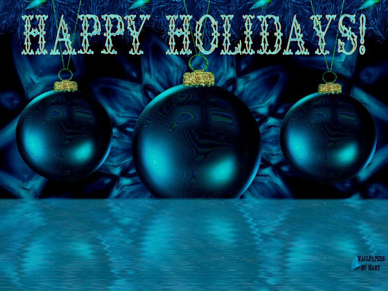 Blue Ornaments Hanging — Festive, Winter