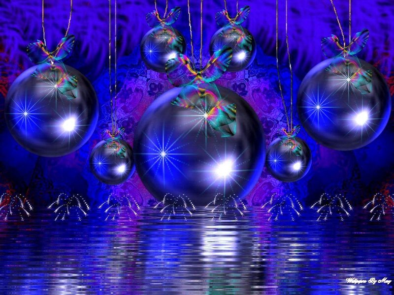 Blue Ornaments Hanging