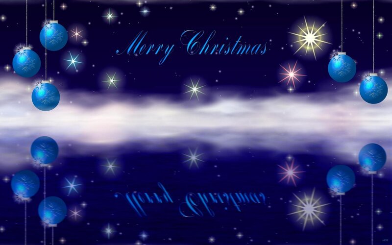 Blue Ornaments in Night Sky