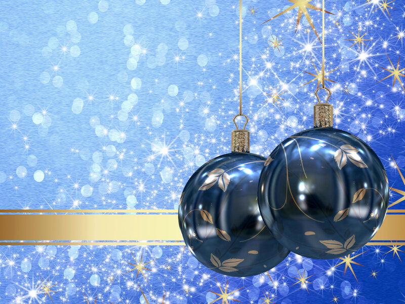 Blue Ornaments on Blue Background