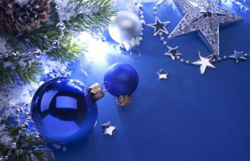 Blue Ornaments on Blue Surface