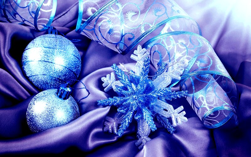 Blue Ornaments on Fabric