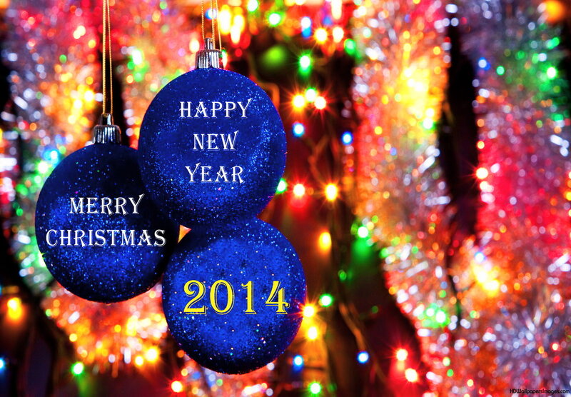 Blue Ornaments on Tree — Festive, Winter