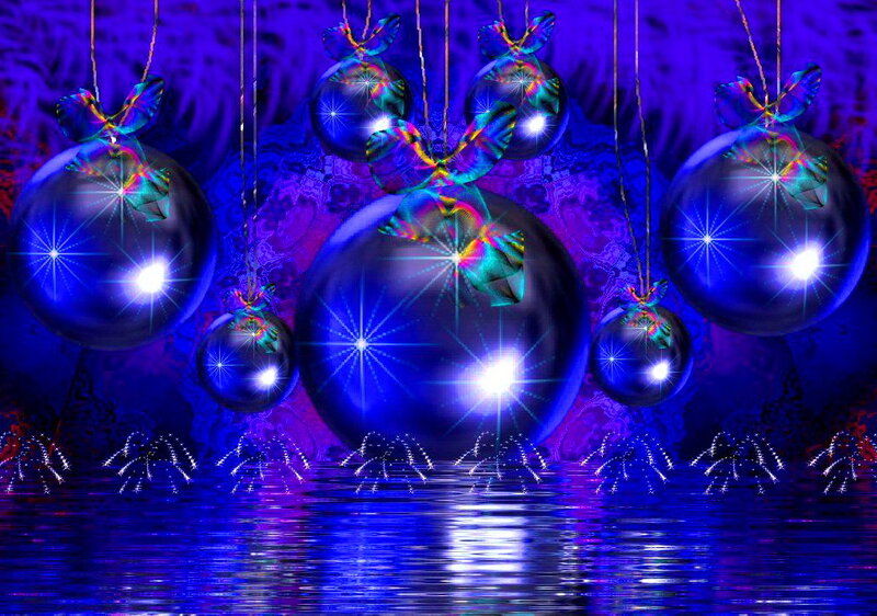 Blue Ornaments on Water