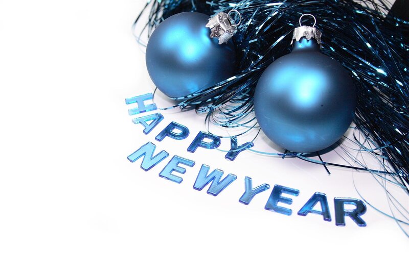 Blue Ornaments on White
