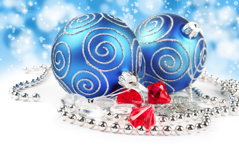 Blue Ornaments with Beads