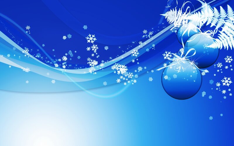 Blue Ornaments with Snowflakes — Festive, Winter, Digital Art, Fern