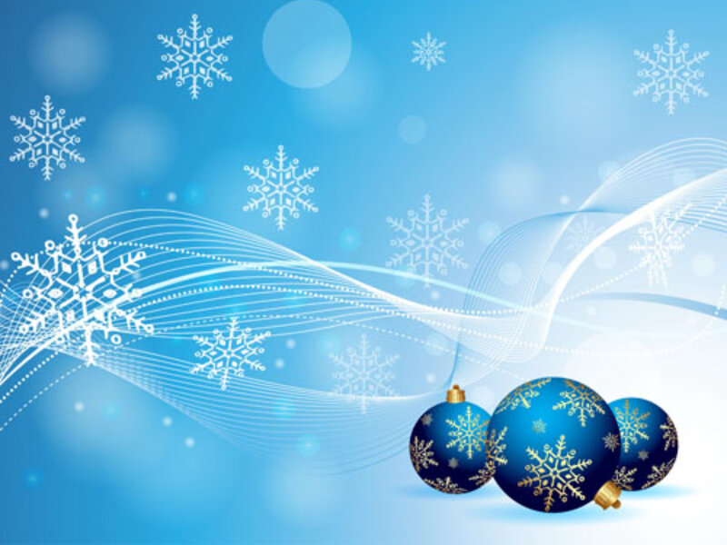 Blue Ornaments with Snowflakes — Festive, Winter