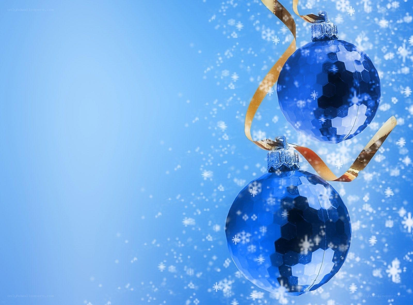 Blue ornaments with snowflakes