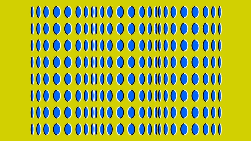 Blue Ovals on Yellow — Hypnotic, Abstract