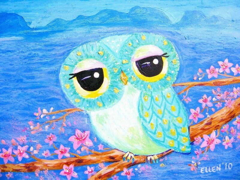 Blue Owl on Branch