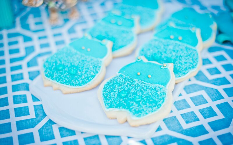 Blue Owl-shaped Cookies
