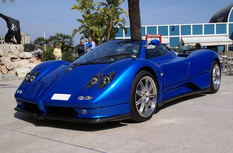 Blue Pagani sports car