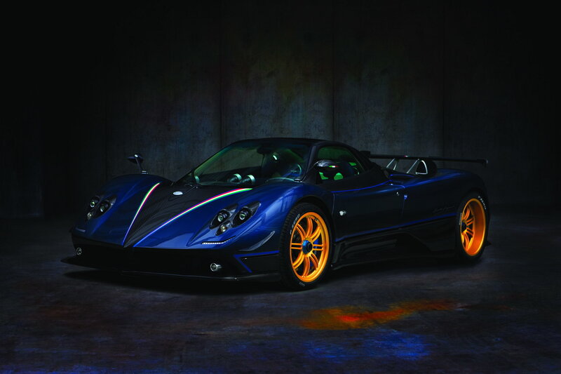 Blue Pagani sports car