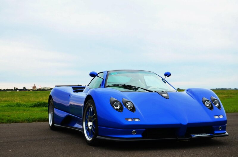 Blue Pagani sports car
