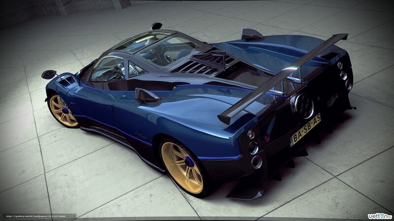 Blue Pagani Sports Car — Dramatic