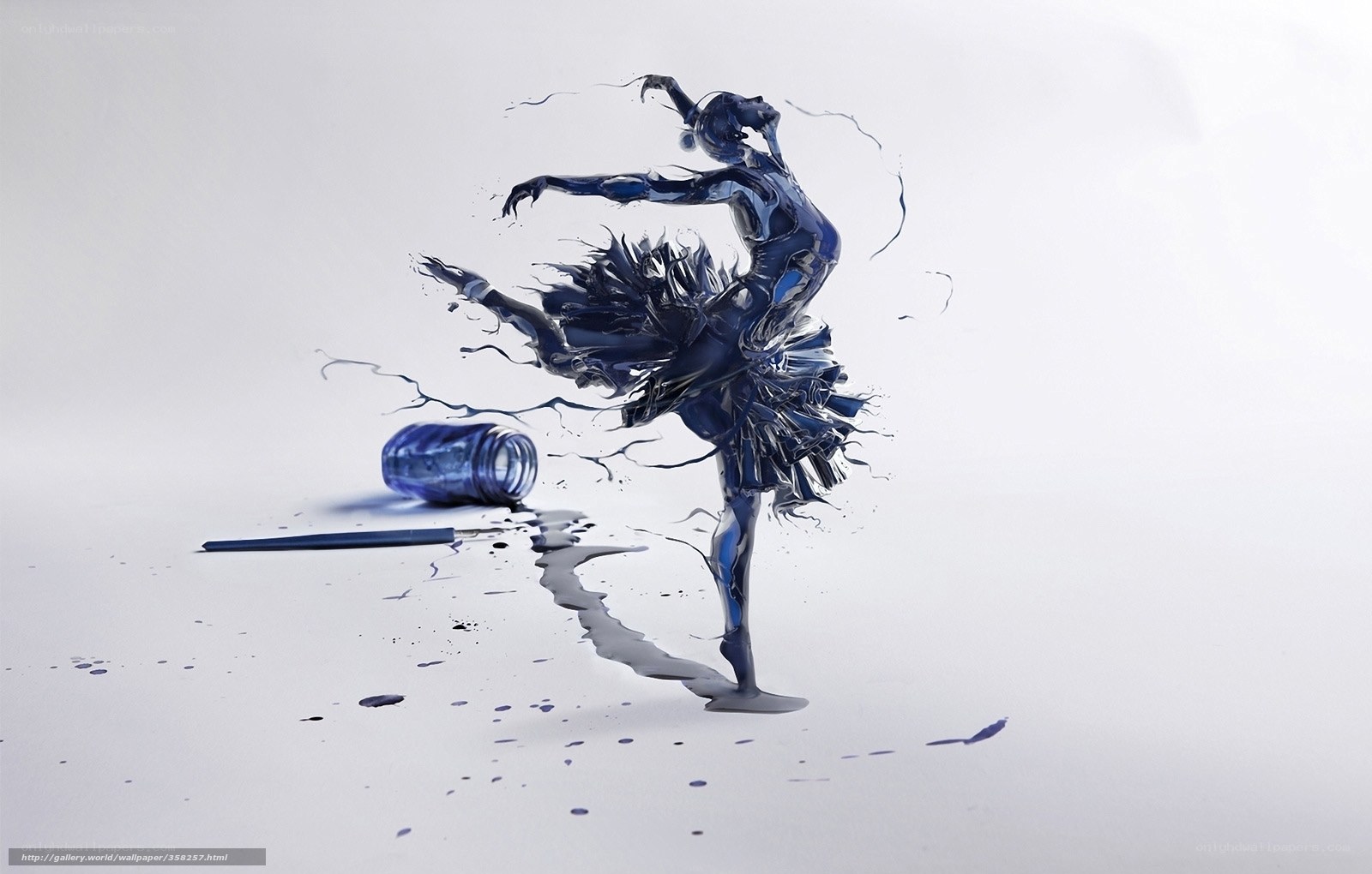 blue paint ballerina