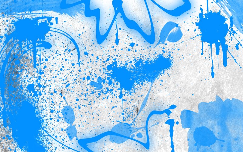 blue paint splatter abstract