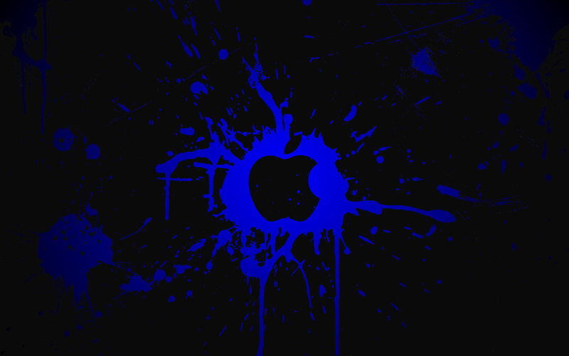 blue paint splatter apple logo