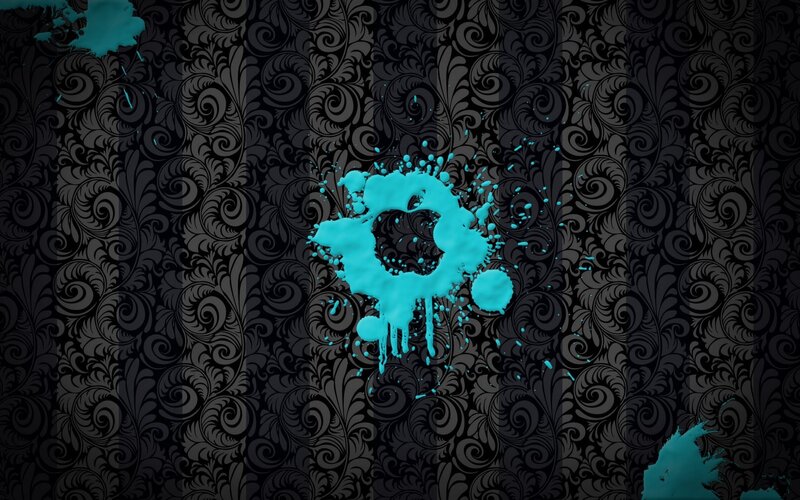 blue paint splatter on patterned background