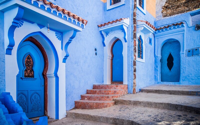 Blue-painted Buildings