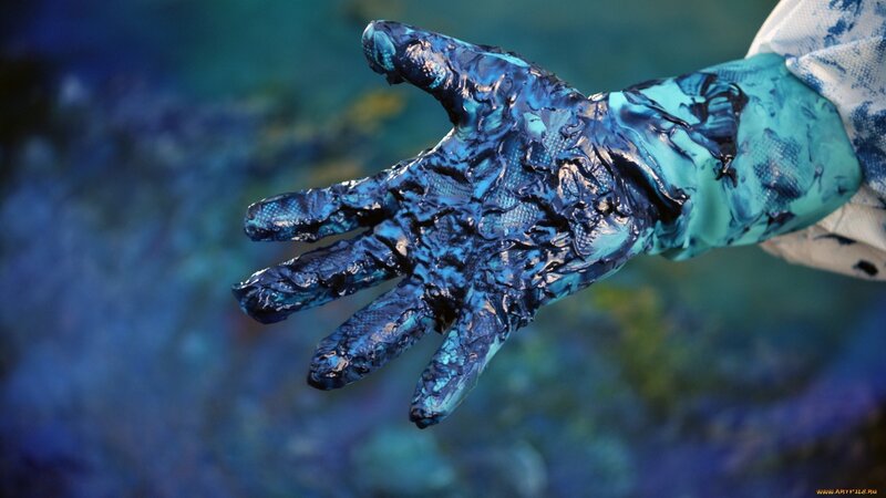 Blue-painted Hand