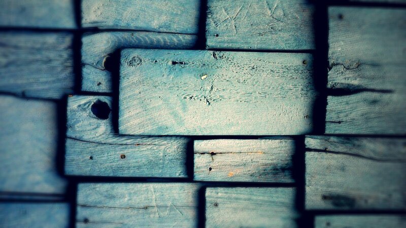 Blue Painted Wooden Planks — Textured