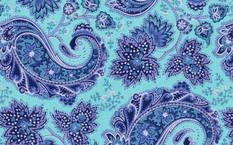 Blue Paisley Fabric Pattern — Teal