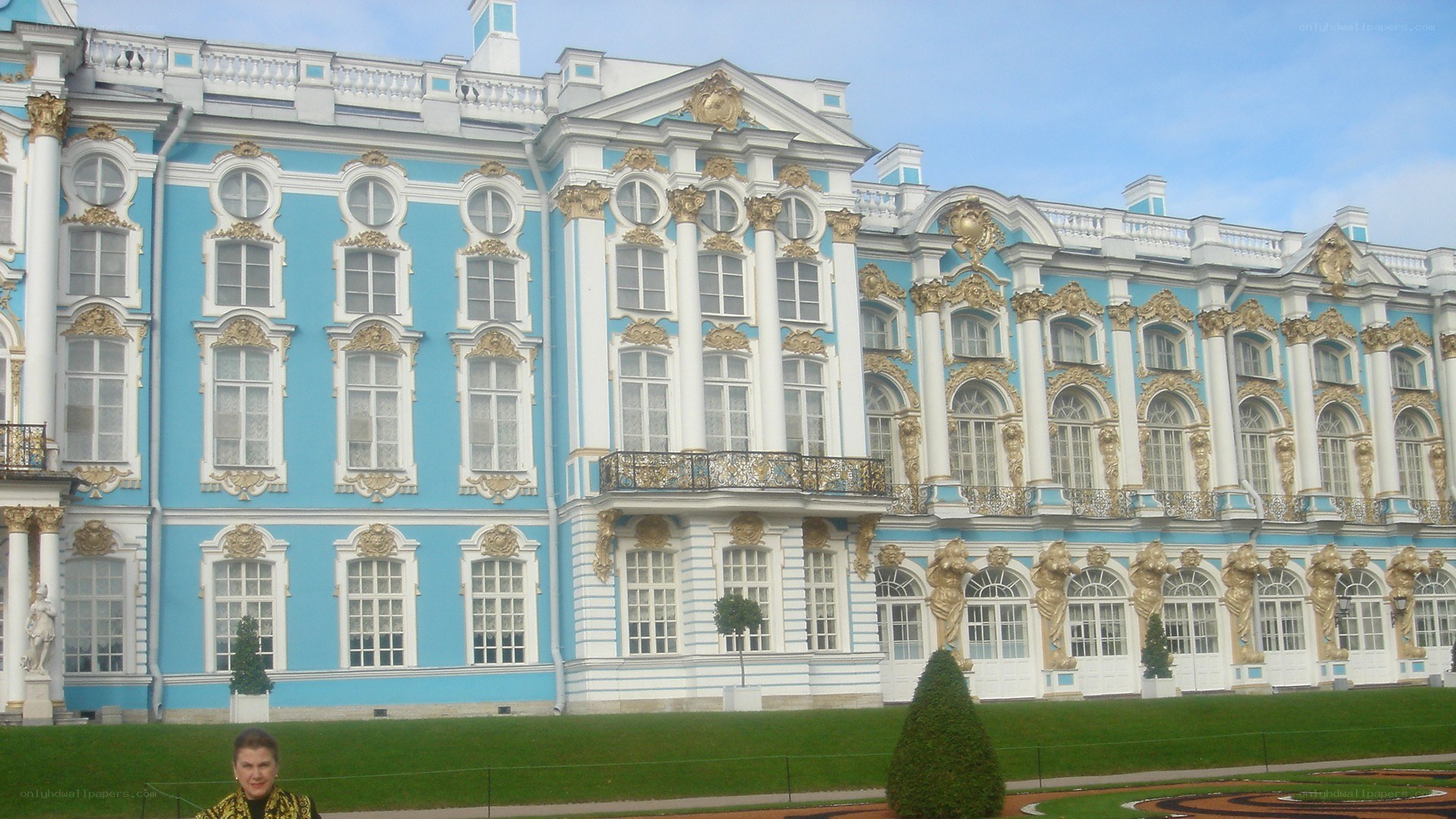 blue palace with gold details