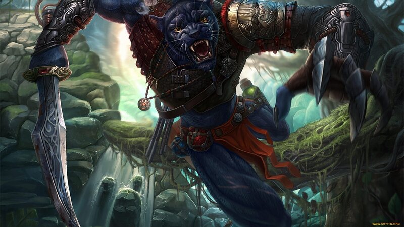 Blue Panther Warrior — Dramatic