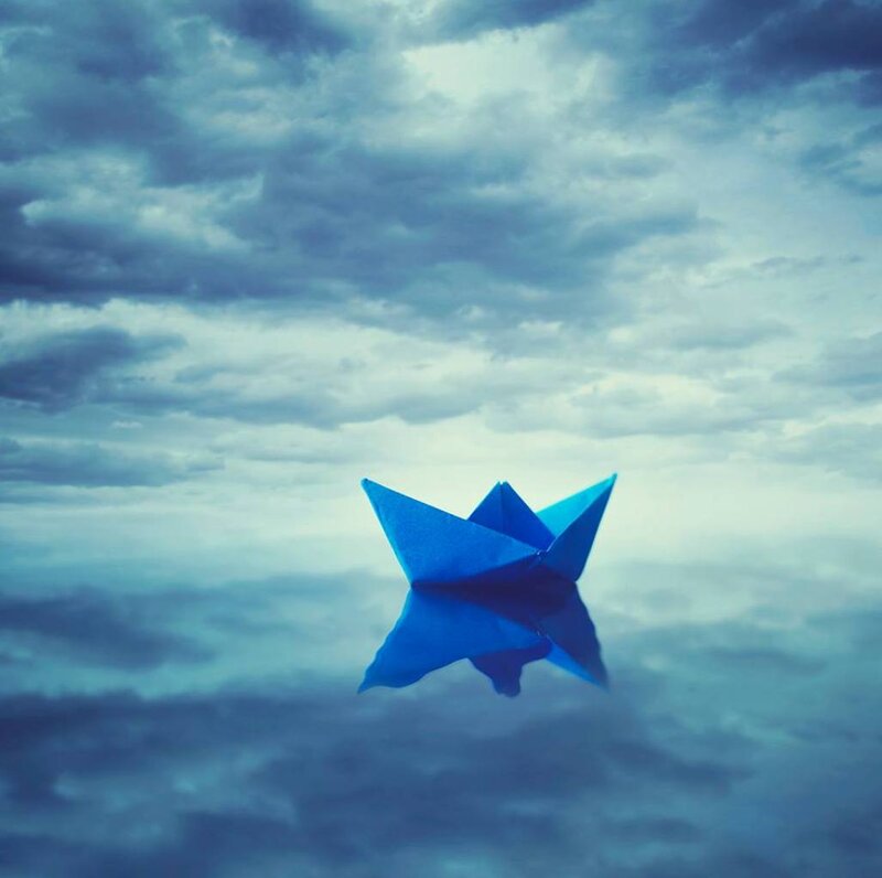 Blue Paper Boat — Serene