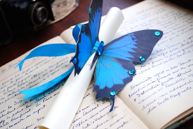 Blue Paper Butterfly